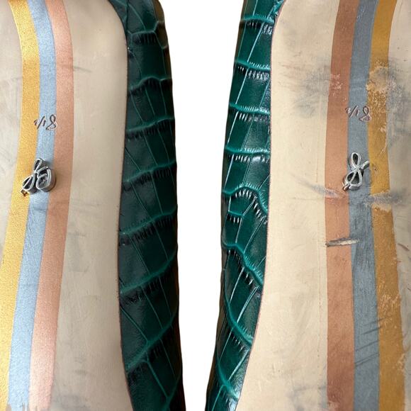 Sam Edelman Green Stiletto Pumps Sz 8.5 Crocodile Business Glam Sexy Party Shoes - Picture 13 of 13